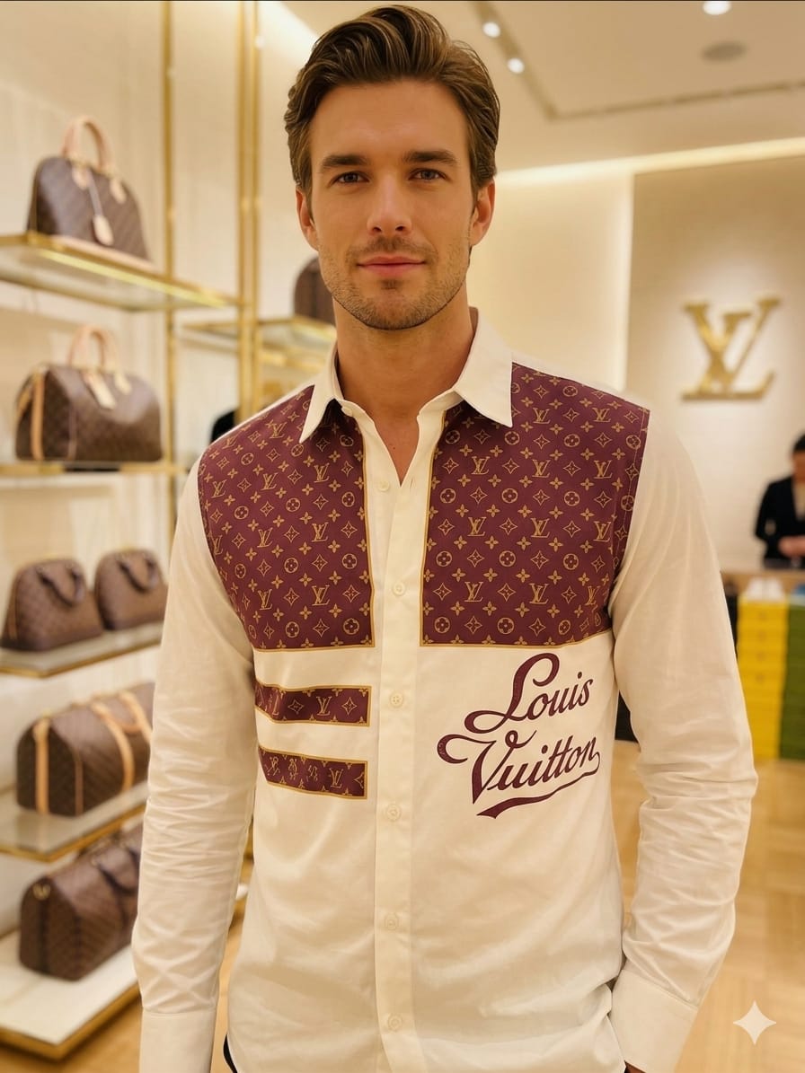 Louis Vuitton Inspired Men's Regular Fit Cotton Shirt – FASHION MYST