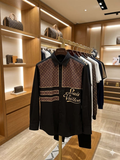 Louis Vuitton Cotton Shirt in Black – Front View	
