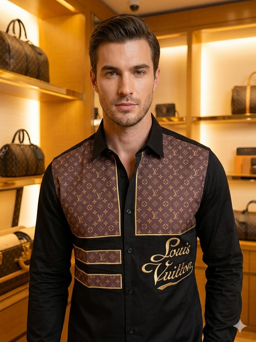 Louis Vuitton Black Shirt – Model Wearing 