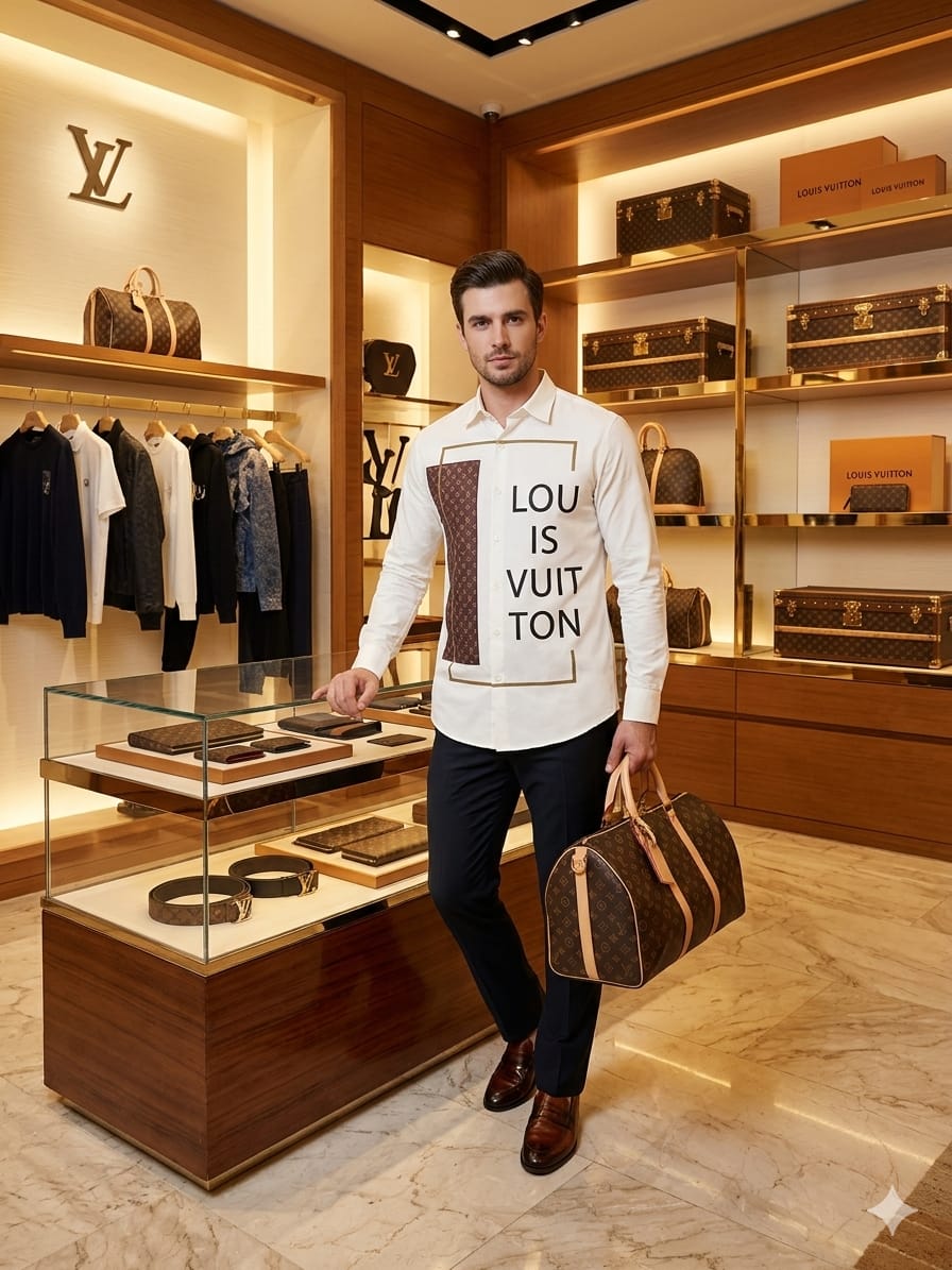 Louis Vuitton White Shirt – Embossed Full View