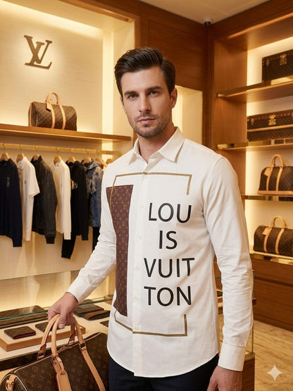 Louis Vuitton White Shirt – Fabric model wearing