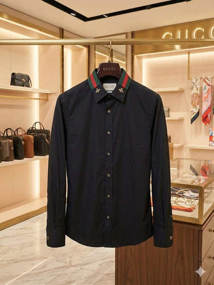 Gucci Regular Fit Cotton Shirt in Black – Product Shot
