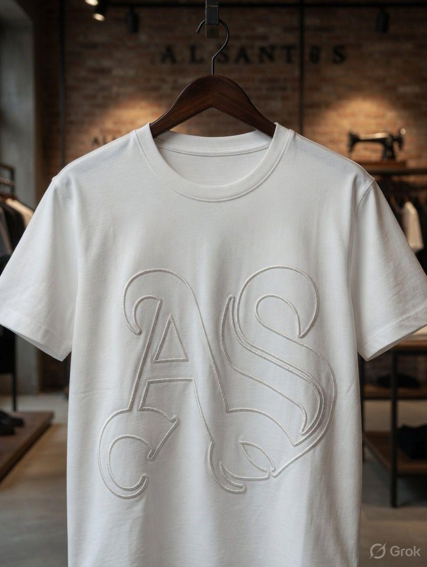 Women's AllSaints white 265 GSM designer T-shirt
