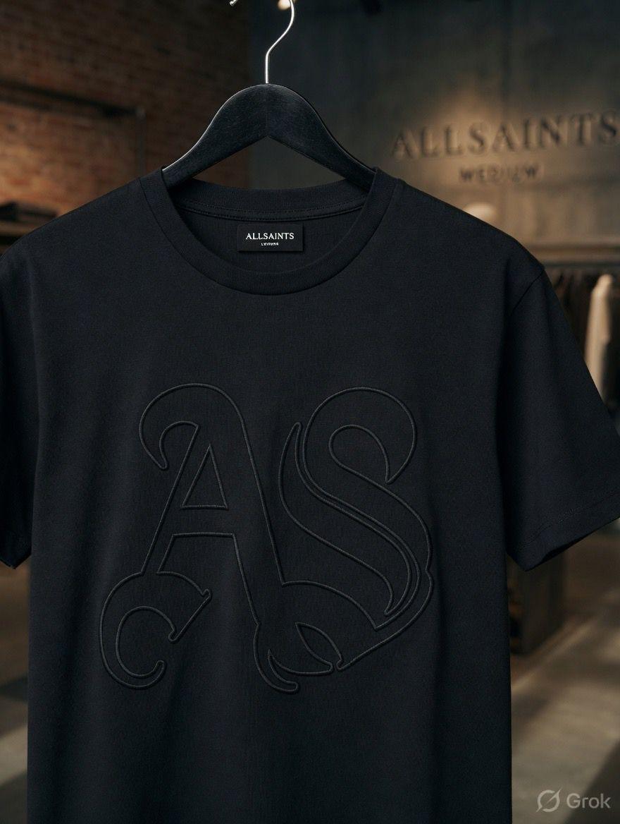 Women's AllSaints black 265 GSM designer T-shirt
