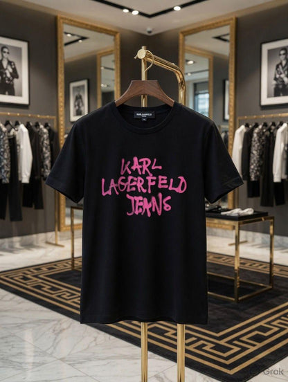 Karl Lagerfeld black premium relaxed fit T-shirt for women
