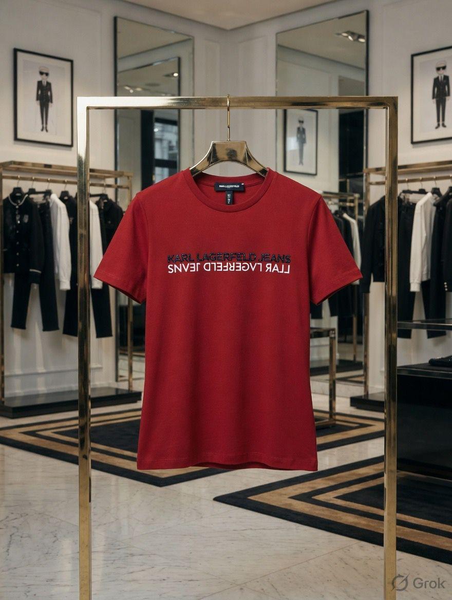 Karl Lagerfeld red premium relaxed fit T-shirt for women
