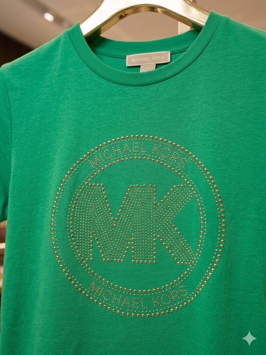 Women's MK green 230 GSM casual T-shirt
