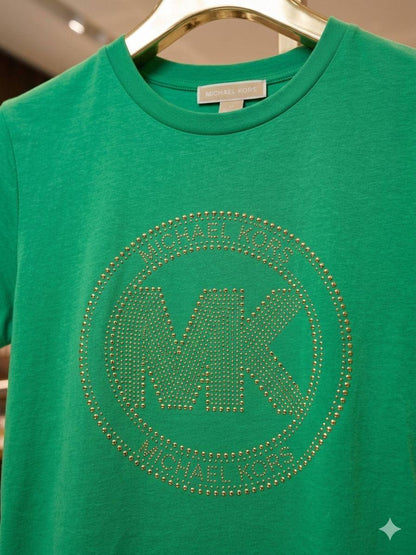 Women's MK green 230 GSM casual T-shirt
