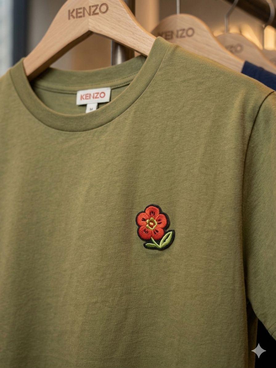 Women's Kenzo green 245 GSM casual T-shirt
