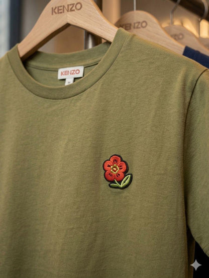 Women's Kenzo green 245 GSM casual T-shirt
