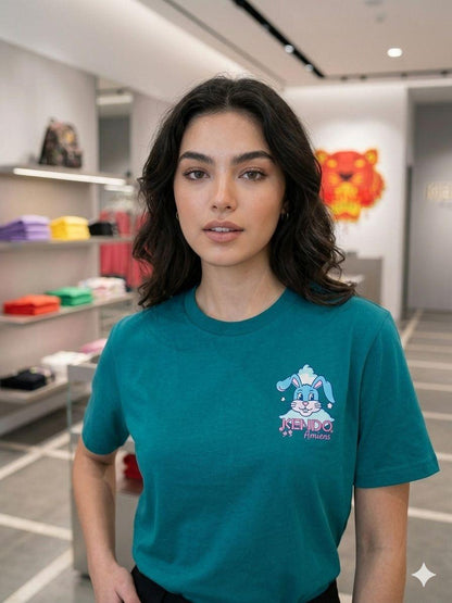 Kenzo teal blue premium relaxed fit Lycra T-shirt for women
