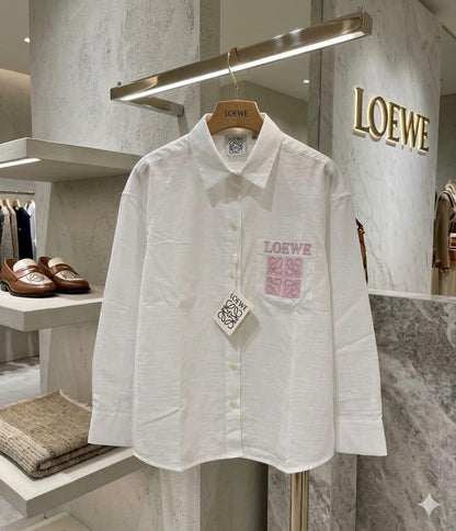 LOEWE white womens summer tops designer cotton t shirt
