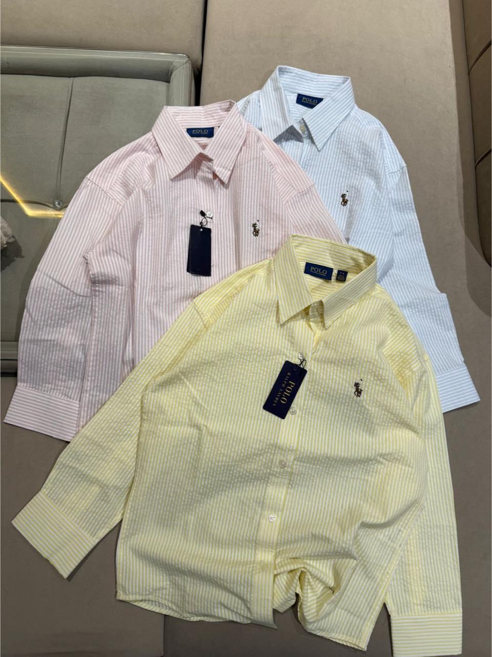 Ralph Lauren women's cotton Oxford shirts in Pink Yellow and Sky Blue

