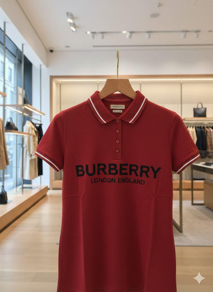 Red womens summer tops Burberry women's wear
