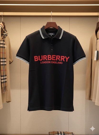 Burberry black women's polo t shirt premium cotton
