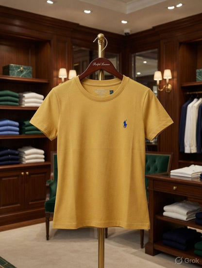 Ralph Lauren yellow women's t shirt cotton premium summer top

