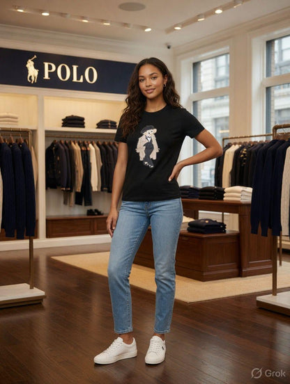 Premium black women's t shirt for casual wear
