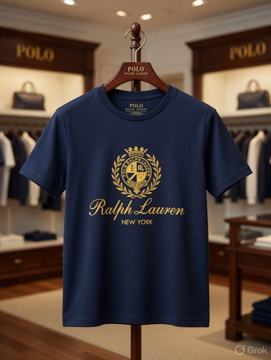 Ralph Lauren navy blue women's t shirt cotton premium top
