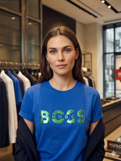 BOSS blue western women's wear clothing tee
