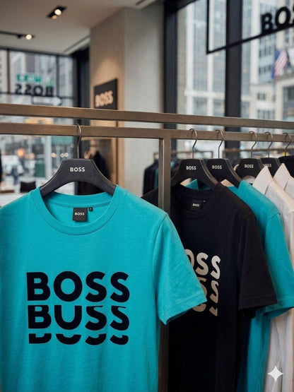 BOSS teal blue women's t shirt premium summer top
