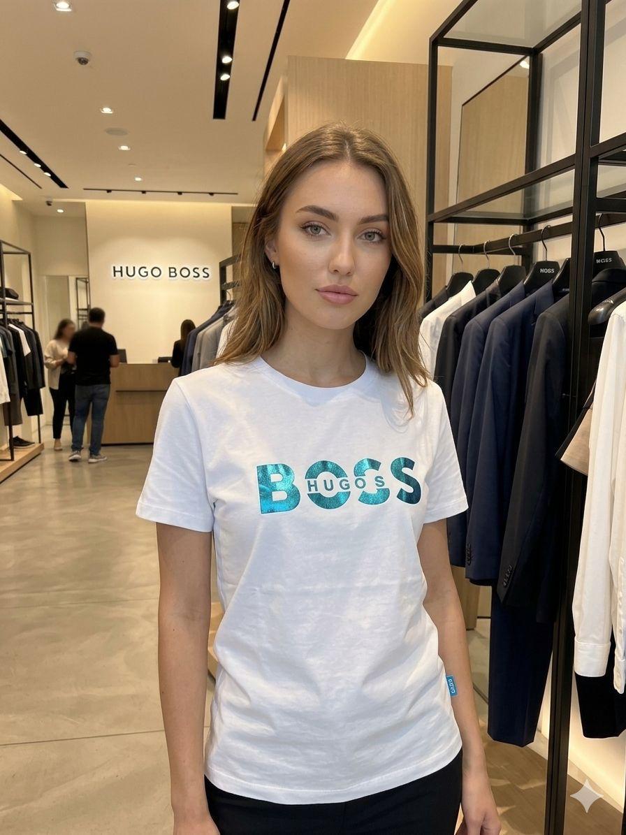 BOSS white western women's wear clothing tee
