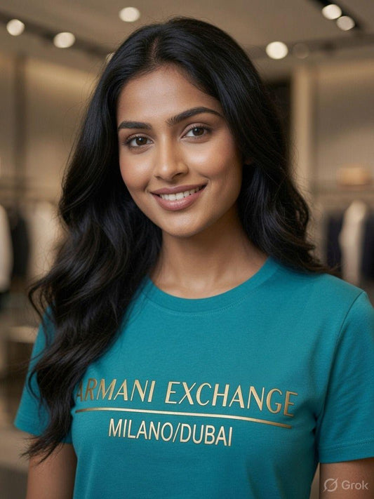 Armani Exchange teal blue western women's wear clothing
