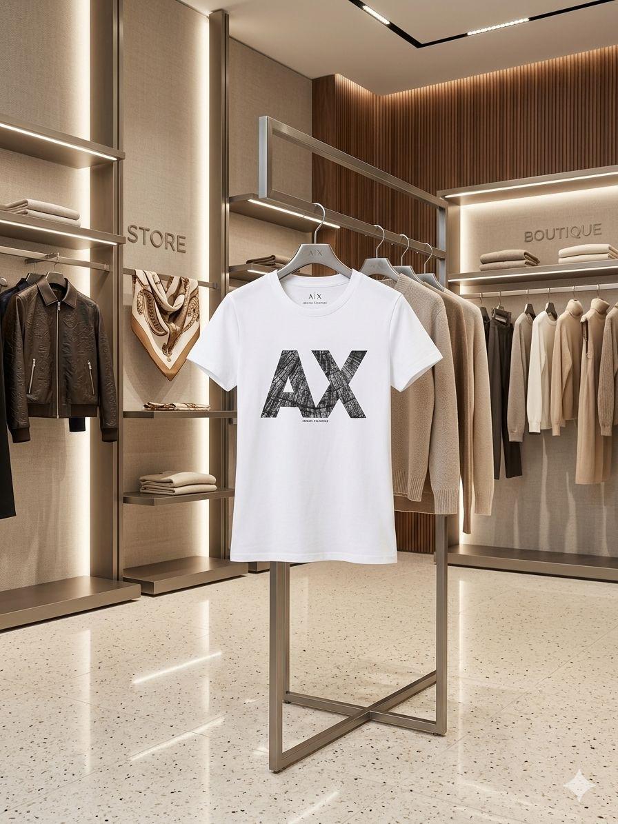 Armani Exchange women's t shirt white premium Lycra top

