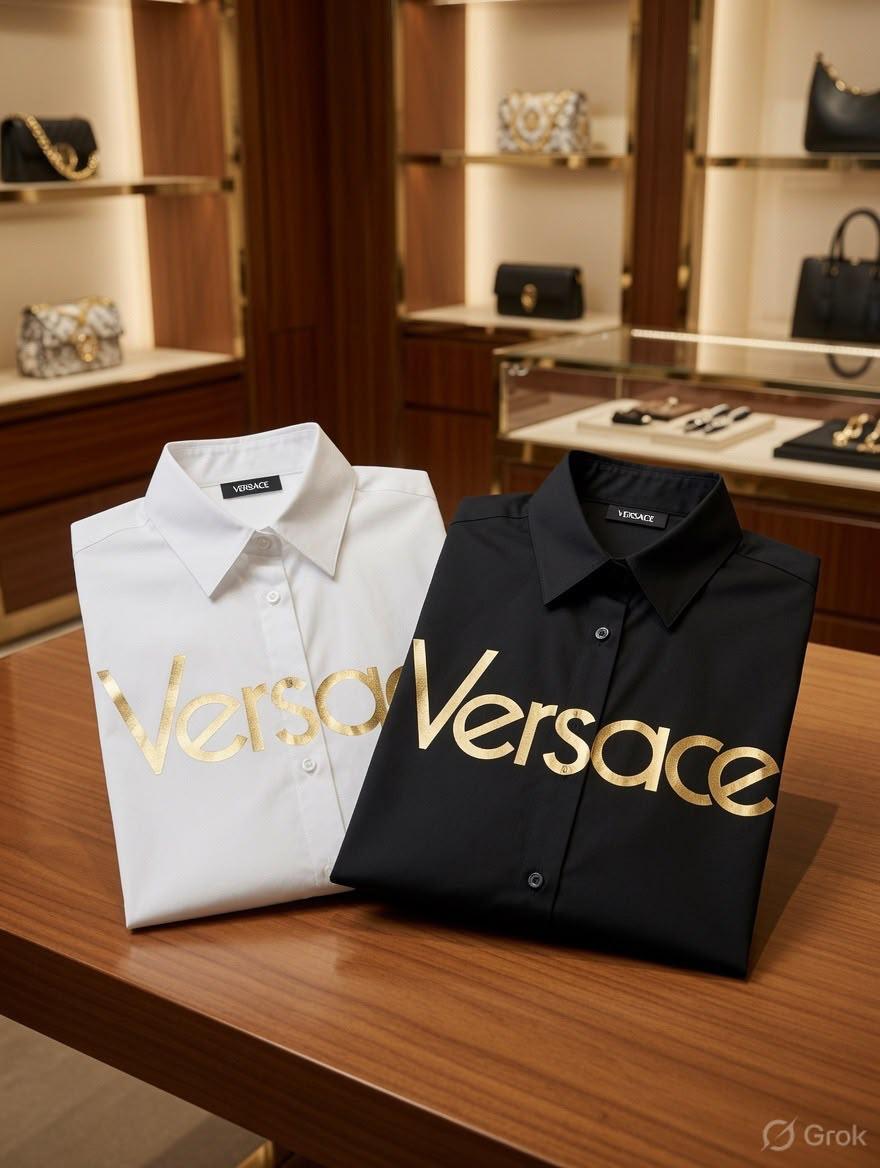 Versace western women's wear clothing Black and White designer t shirts
