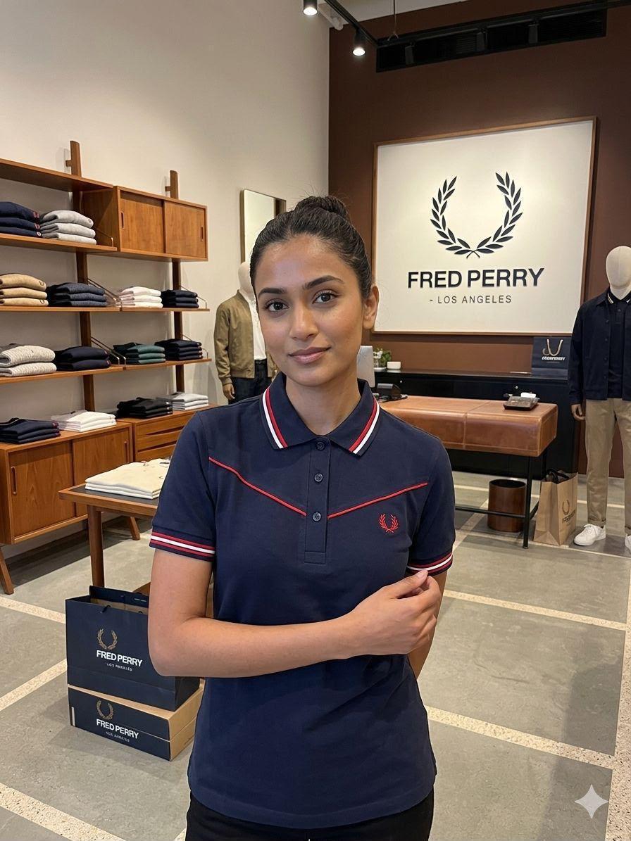 Navy womens summer tops with embroidered logo
