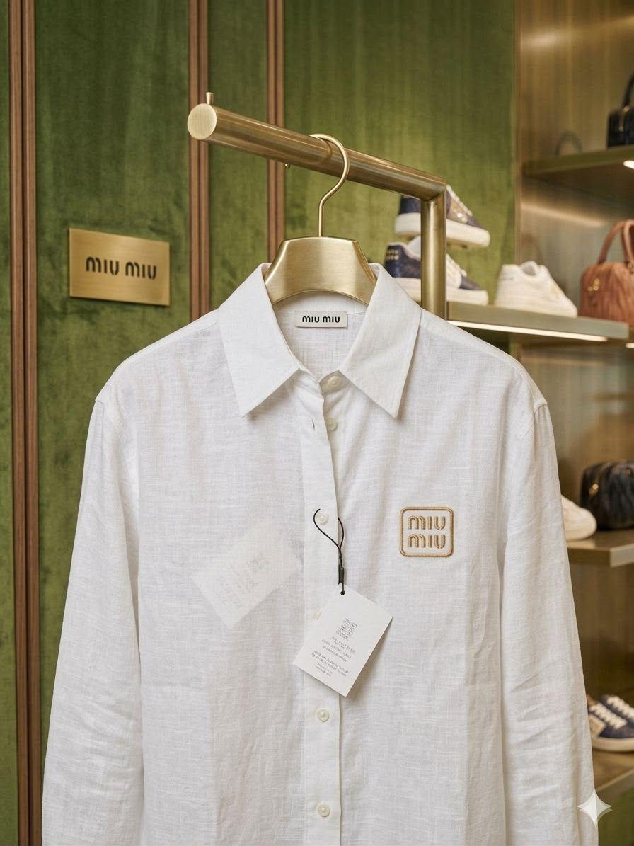 White womens summer tops Miu Miu women's wear
