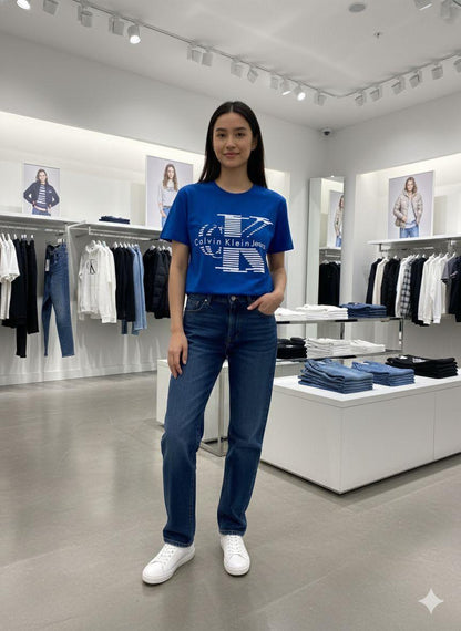 Premium blue women's t shirt for casual everyday wear
