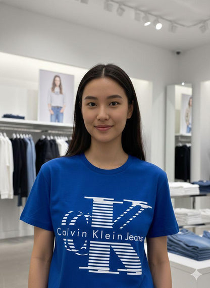 Blue women's wear premium relaxed fit t shirt
