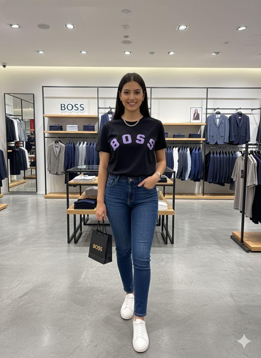 Premium black women's t shirt designer casual wear
