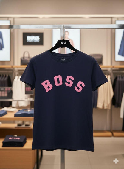BOSS navy women's t shirt premium womens summer top
