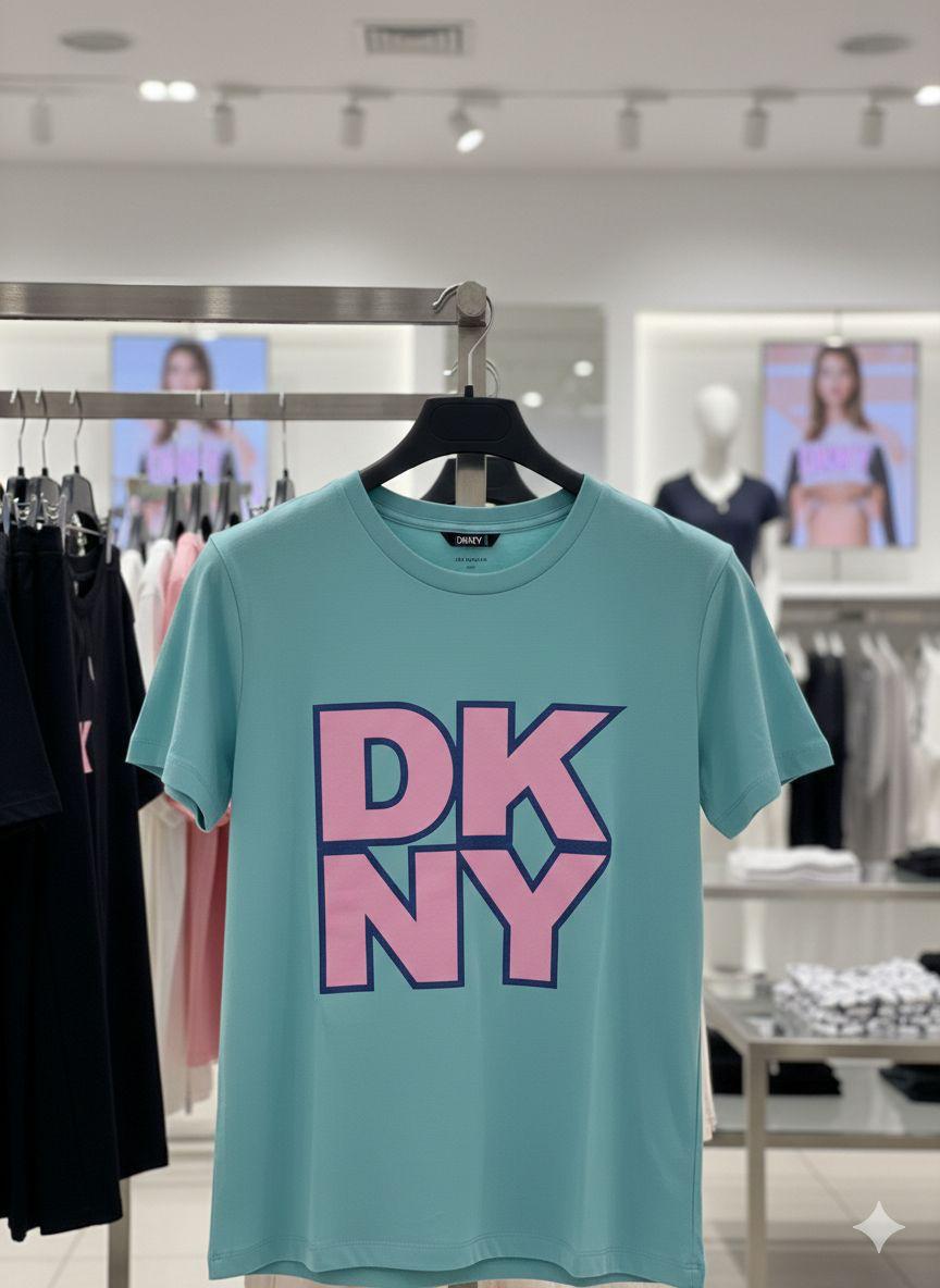 DKNY sky blue women's t shirt cotton premium womens summer top

