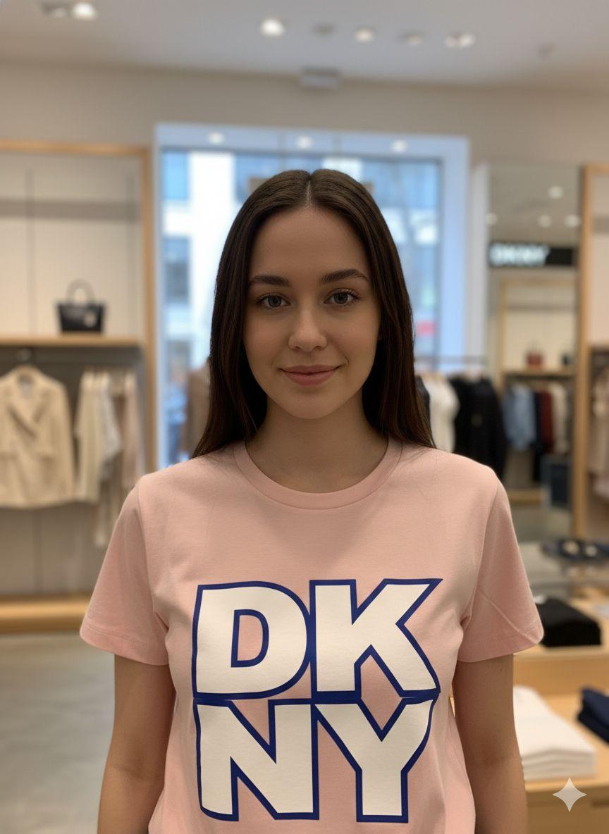 DKNY pink western women's wear clothing tee
