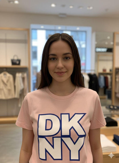 DKNY pink western women's wear clothing tee
