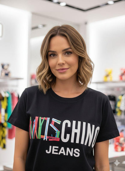 Moschino black western women's wear clothing tee
