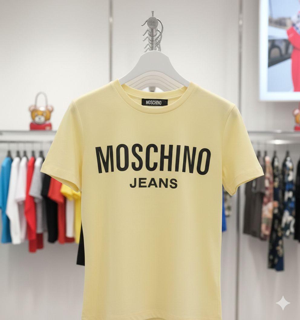 Moschino yellow cream women's t shirt premium summer top
