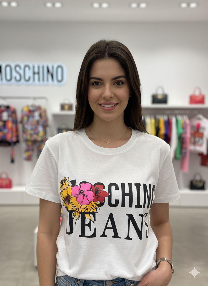 Moschino white western women's wear clothing tee
