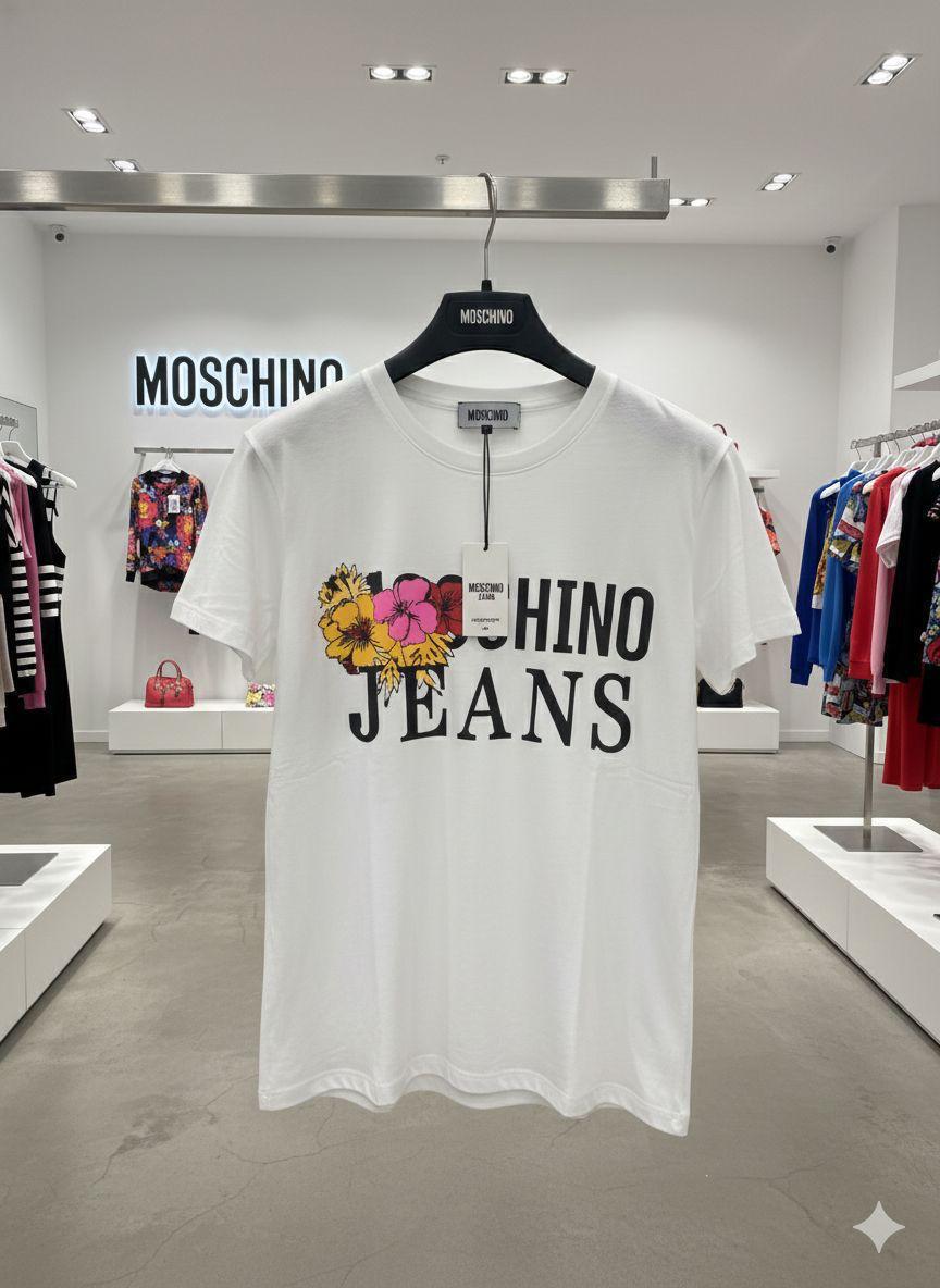 Moschino women's t shirt white premium summer top
