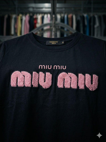 Black womens summer tops Miu Miu women's wear
