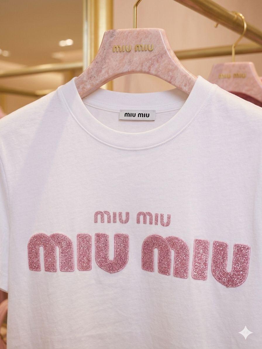 White womens summer tops Miu Miu women's wear
