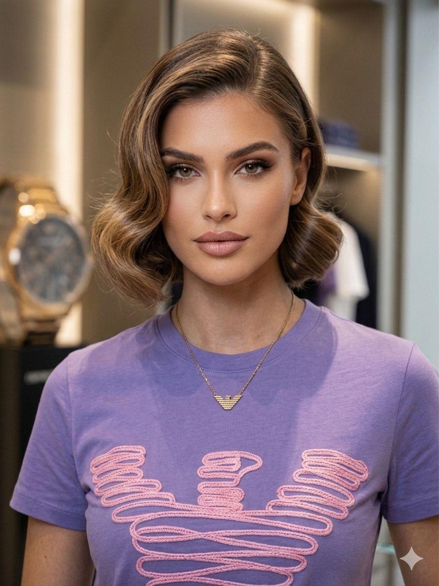 Armani purple western women's wear clothing tee
