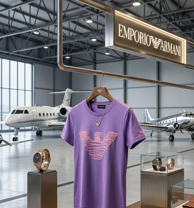 Purple womens summer tops Armani women's wear
