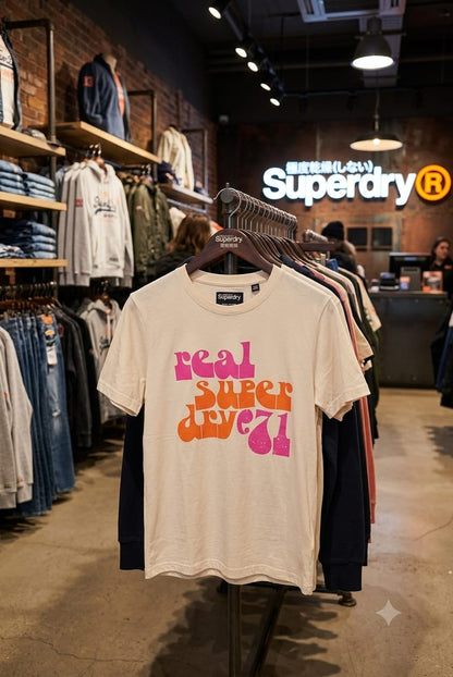 Superdry beige women's t shirt premium womens summer top
