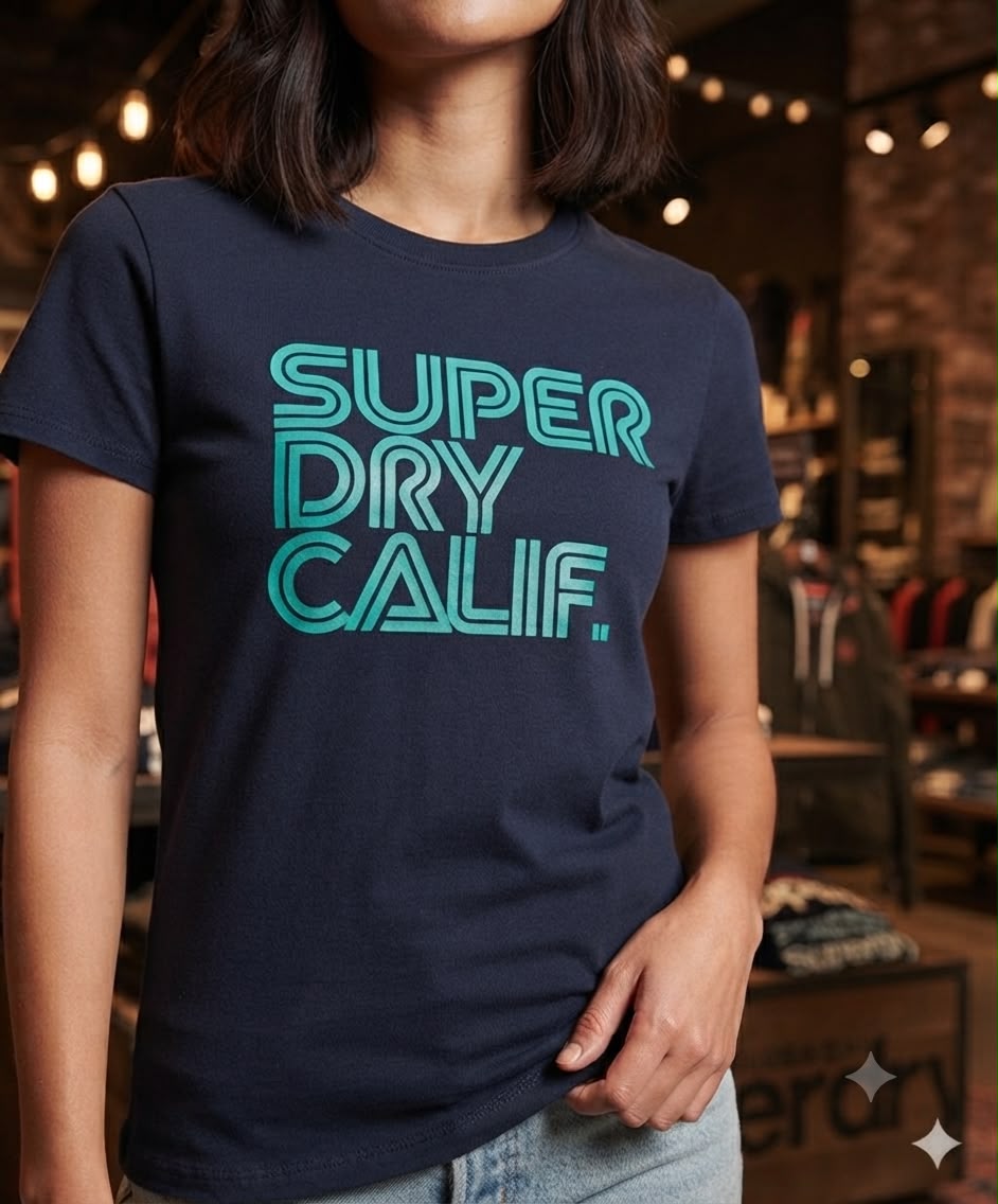 Superdry navy blue western women's wear clothing tee
