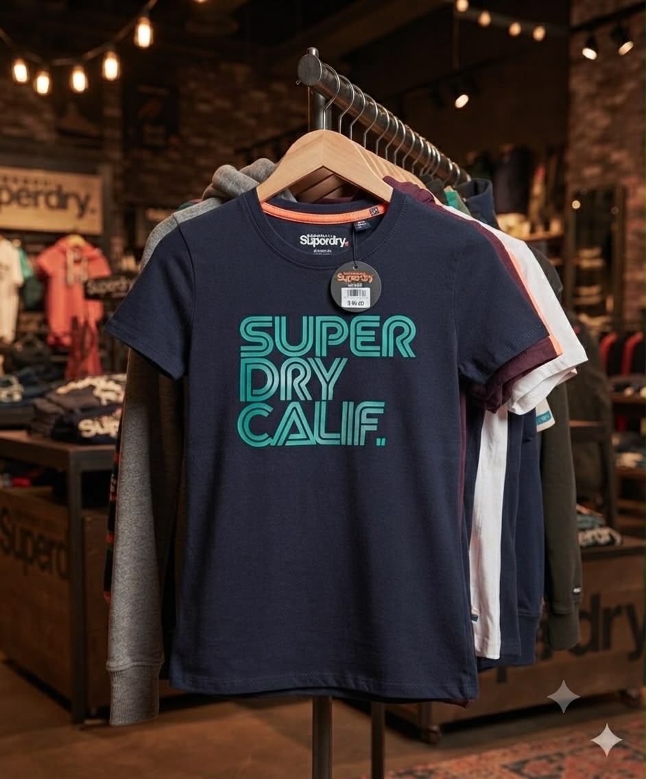Superdry navy blue women's t shirt premium summer top
