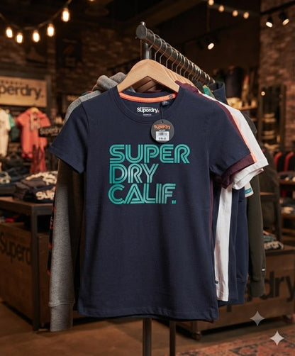 Superdry navy blue women's t shirt premium summer top
