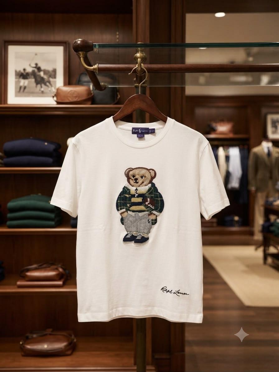 Ralph Lauren Bear white women's t shirt Purple Label edition
